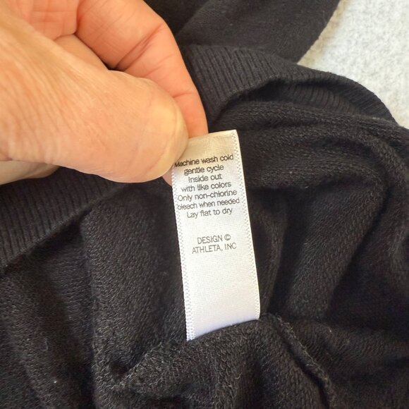 Athleta Womens Black Cross Back Sweater Long Sleeve‎ Shirt Modal Blend Size XXS - Picture 14 of 15